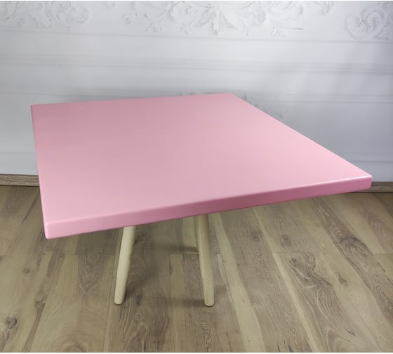 Столешница квадратная из массива сосны Solarius 75x75x4 см, цвет розовый 800-10042