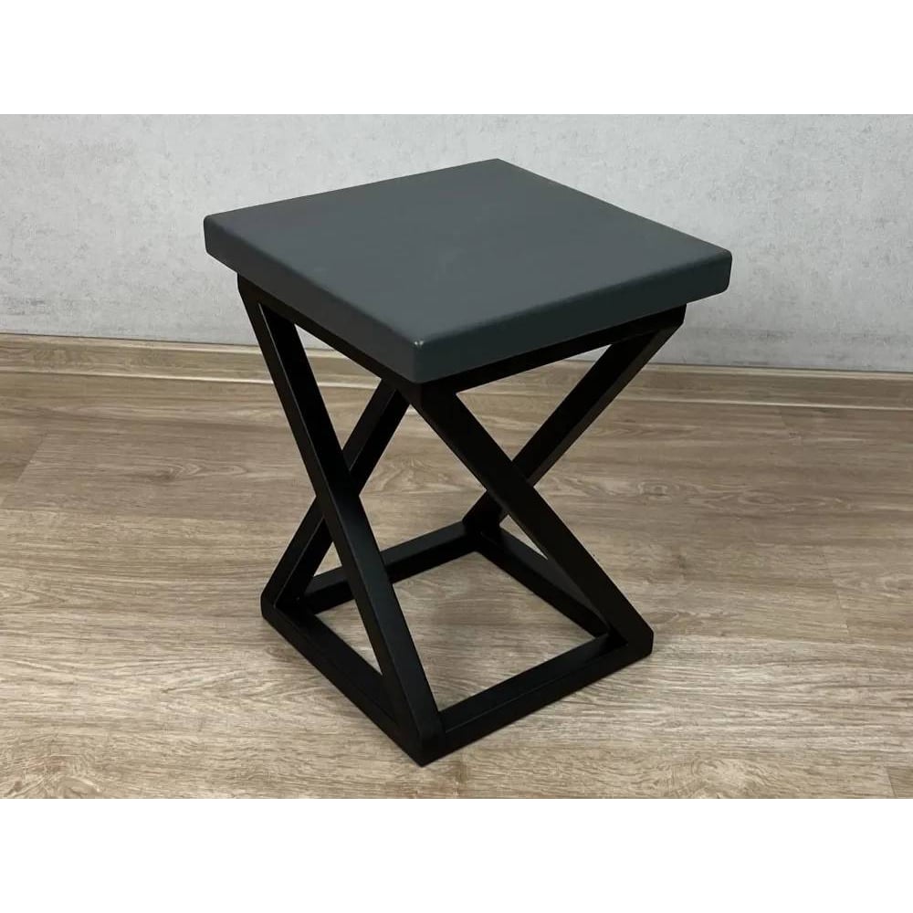 Табурет Solarius Циклон в стиле лофт из массива сосны 4 см, черный ...