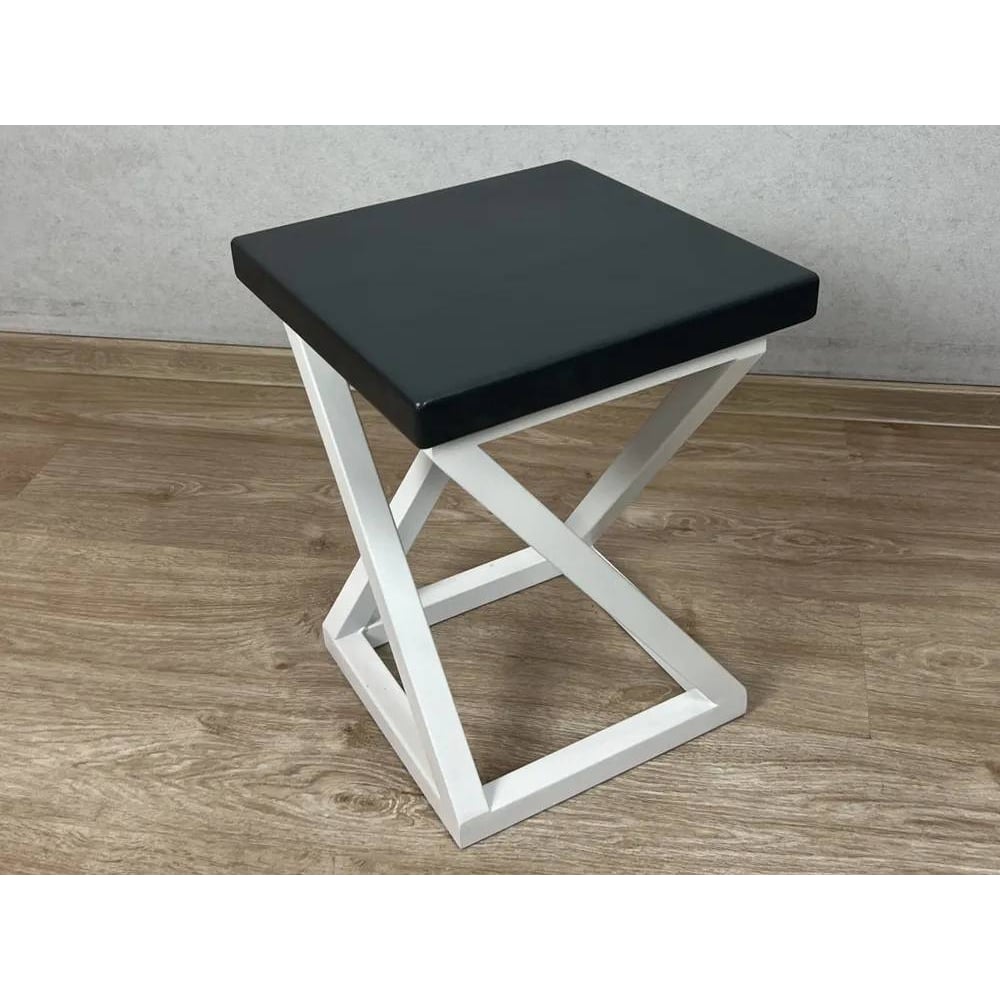 Табурет Solarius Циклон в стиле лофт из массива сосны 4 см, белый ...