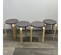 Табурет кухонный Solarius Сансет с фанерными ножками и мягким сиденьем из ткани серого цвета, 4 шт. TabFanSer-4