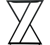 Ножка для стола в стиле Loft Solarius Z-образная, опора для стола лофт 58,5x71 см, подстолье металлическое регулируемое прочное, порошковая покраска, черного цвета nogaX60black