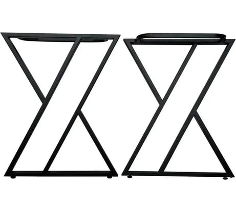 Ножки для стола Solarius в стиле Loft Z-образные, опоры для стола лофт 68,5x71 см, подстолья металлические регулируемые прочные, порошковая покраска, черного цвета, 2 шт. nogaX70black-2