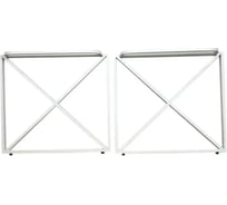 Ножки для стола Solarius в стиле Loft крестообразные, опоры для стола лофт 68,5x71 см, подстолья металлические регулируемые прочные, порошковая покраска, белого цвета, 2 шт. PARAnogkrest70white