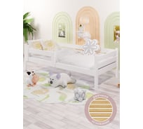 Кровать односпальная подростковая Solarius из массива сосны с реечным основанием, 160x80 см (габариты 170x90), цвет белый det80-160bel