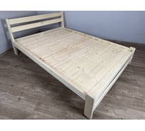 Кровать полутороспальная Solarius Мишка усиленная из массива сосны со сплошным основанием, 190x120 см (габариты 200x130), без шлифовки и покрытия 120mnet-190-full