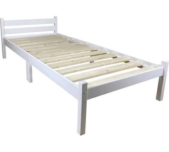 Кровать сосновая Solarius классика компакт, белая, 190x60 см kompakt60bel-190 1