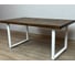 Стол журнальный Solarius темный дуб лофт (Loft) из массива сосны 40 мм, 110x60x50 см, на белых ножках 701-10014 1