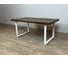 Стол журнальный Solarius темный дуб лофт (Loft) из массива сосны 40 мм, 110x60x50 см, на белых ножках 701-10014 2