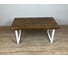 Стол журнальный Solarius темный дуб лофт (Loft) из массива сосны 40 мм, 110x60x50 см, на белых ножках 701-10014 3