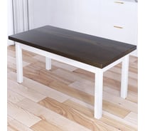 Стол журнальный Solarius Классика со столешницей цвета темного дуба из массива сосны 40 мм и белыми ножками, 120x80x46 см 601-10347