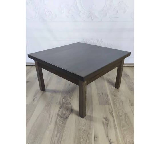 Стол журнальный квадратный Solarius Классика из массива сосны 40 мм, 80x80x46 см, цвет венге 601-10011