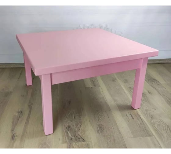 Стол журнальный квадратный Solarius Классика из массива сосны 40 мм 70x70x46 см, цвет розовый 601-10020 1