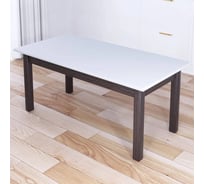 Стол журнальный Solarius Классика с белой столешницей из массива сосны 20 мм и ножками цвета венге 120x60x44 см 601-10060