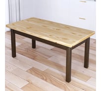 Стол журнальный Solarius Классика с лакированной столешницей из массива сосны 40 мм и ножками цвета темного дуба, 120x80x46 см 601-10351