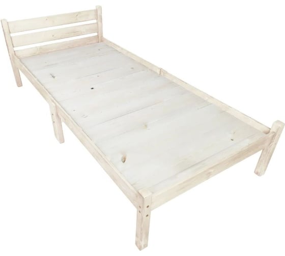 Кровать односпальная Solarius Классика Компакт сосновая, со сплошным основанием, без покраски, 80x200 см kompakt80-full 1