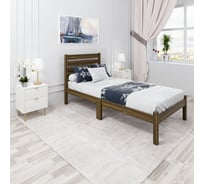 Кровать односпальная Solarius Классика Компакт сосновая, с ортопедическим основанием и высокой спинкой, цвет темного дуба, 70x190 см ortokompakt-spin70temdub-190