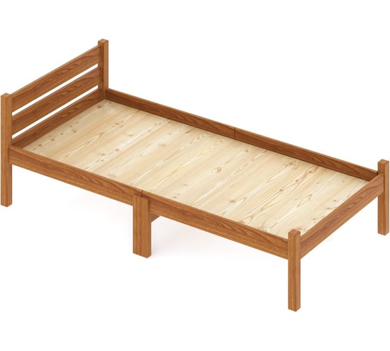 Кровать односпальная Solarius Классика Компакт сосновая, со сплошным основанием, цвет ольхи, 70x200 см kompakt70olha-full 1