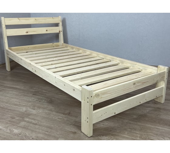 Кровать Solarius Мишка усиленная, из массива сосны, с основанием 200x80 см, габариты 210x90 mkrovat80 1