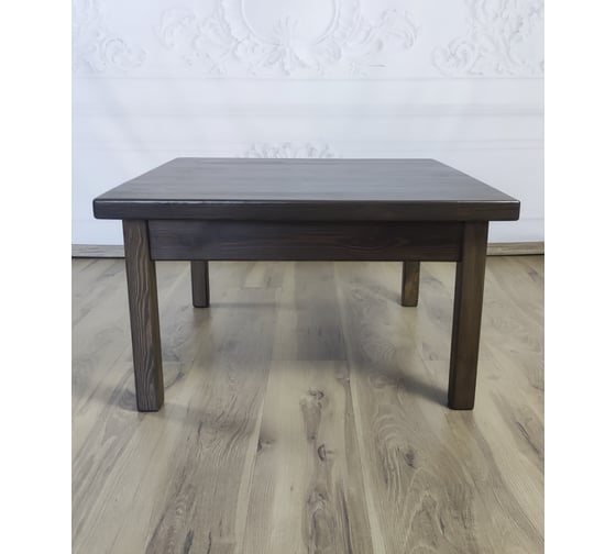 Стол журнальный квадратный Solarius Классика из массива сосны 40 мм, 60x60x46 см, цвет венге 601-10010