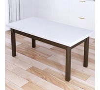 Стол журнальный Solarius Классика с белой столешницей из массива сосны 40 мм и ножками цвета темного дуба, 120x70x46 см 601-10324