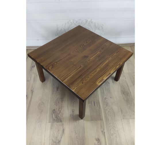 Стол журнальный квадратный Solarius Классика из массива сосны 40 мм 70x70x46 см, цвет темный дуб 601-10019