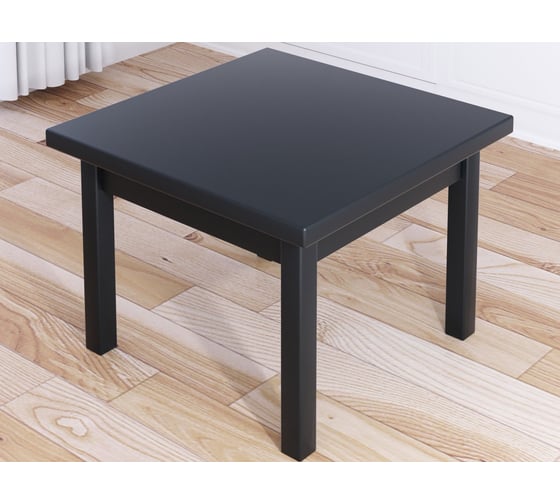 Стол журнальный квадратный Solarius Классика из массива сосны 40 мм 80x80x46 см, цвет антрацит 601-10013