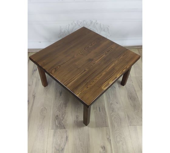 Стол журнальный квадратный Solarius Классика из массива сосны 40 мм, 60x60x46 см, цвет темный дуб 601-10001