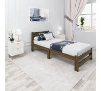 Кровать односпальная Solarius Мишка Компакт сосновая, со сплошным основанием, цвет темного дуба, 70x190 см mkompakt70temdub-190-full