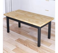 Стол журнальный Solarius Классика с лакированной столешницей из массива сосны 40 мм и ножками цвета антрацит, 120x60x46 см 601-10312