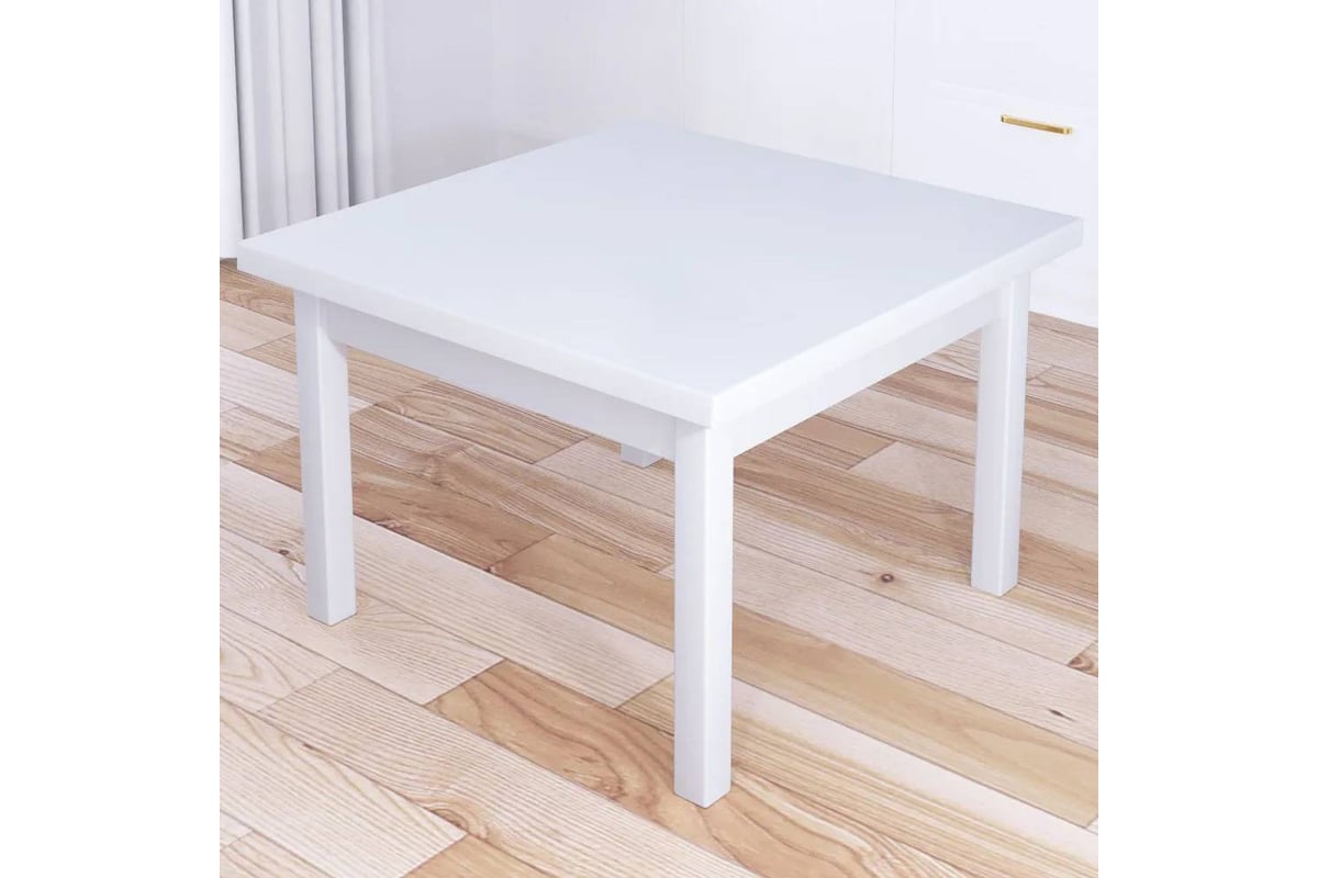 Стол журнальный квадратный Solarius Классика с белой столешницей из ...