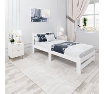 Кровать односпальная Solarius Мишка Компакт сосновая, со сплошным основанием, цвет белый, 90x190 см mkompakt90bel-190-full