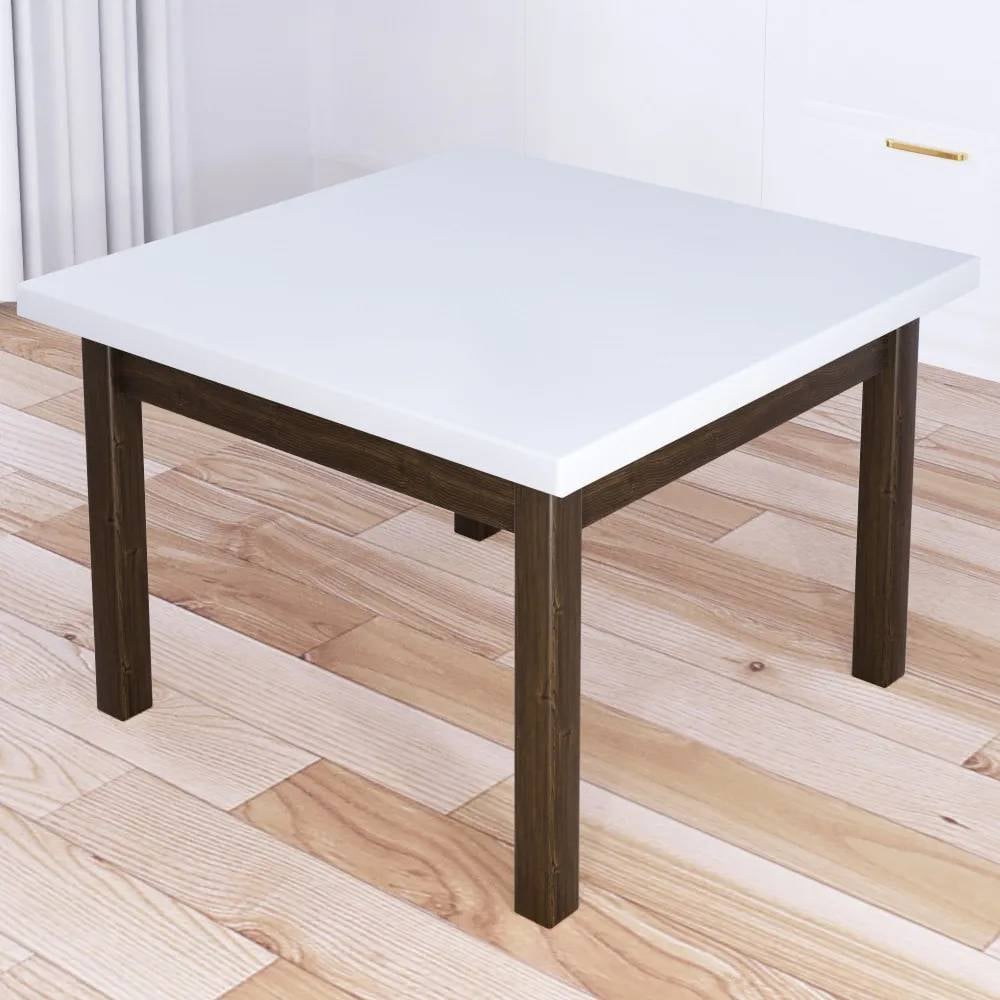 Стол журнальный квадратный Solarius Классика с белой столешницей из ...