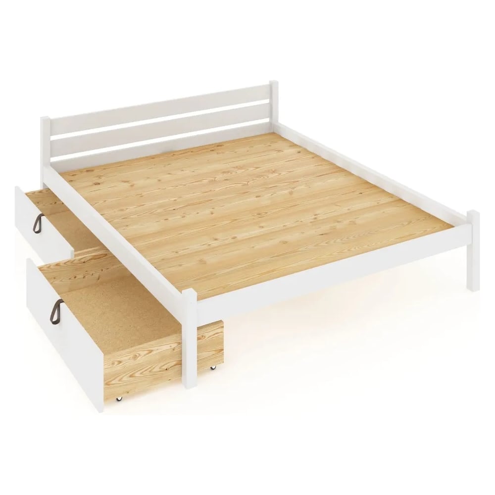 Двуспальная кровать Solarius Классика из массива сосны со сплошным ...