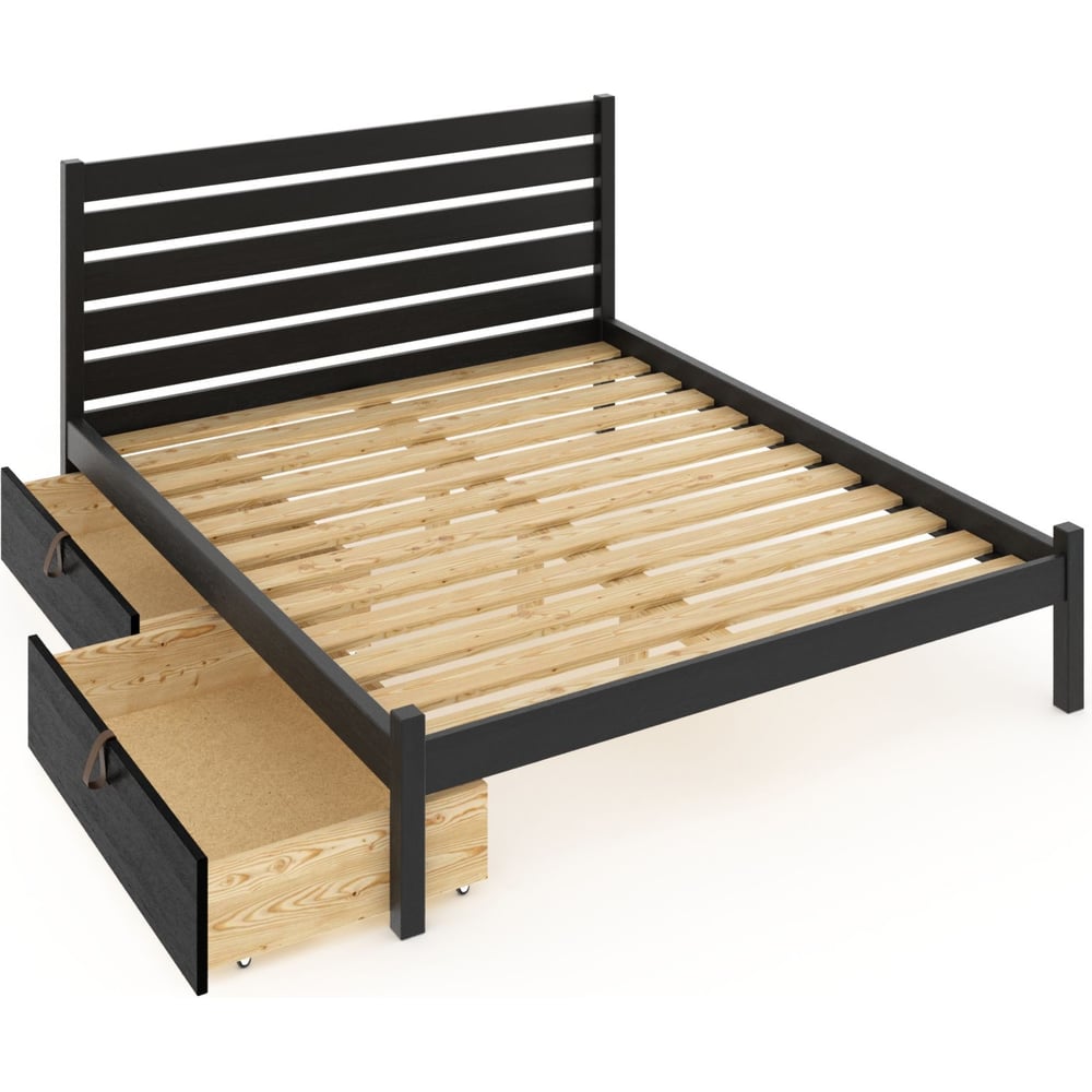 Кровать двуспальная Solarius Классика из массива сосны, с реечным ...