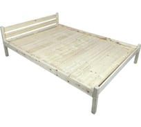 Кровать двуспальная Solarius Классика из массива сосны, со сплошным основанием, 190x150 см (габариты 200x160), без шлифовки и покрытия 150klnet-190-full