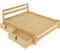 Кровать двуспальная Solarius Мишка усиленная, из массива сосны, со сплошным основанием 200x140 см (габариты 210x150), с двумя выкатными ящиками, лакированная 140mlak-full-2yash 1