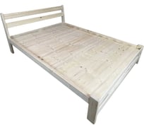 Кровать двуспальная Solarius Мишка усиленная, из массива сосны, со сплошным основанием, 200x150 см (габариты 210x160), без шлифовки и покрытия 150mnet-full
