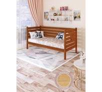 Тахта односпальная Solarius из массива сосны, со сплошным основанием и высокими бортиками, 90x170 см, габариты 100x180, цвет ольхи tahta-spin90-170olha-full