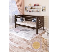 Тахта односпальная Solarius из массива сосны, со сплошным основанием и высокими бортиками, 90x160 см, габариты 100x170, цвет венге tahta-spin90-160ven-full