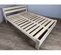 Кровать двуспальная Solarius Мишка усиленная, из массива сосны, с реечным основанием, 190x150 см, габариты 200x160, без шлифовки и покрытия 150mnet-190