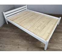 Двуспальная кровать Solarius Классика из массива сосны со сплошным основанием, 200x160 см (габариты 210x170), цвет белый 160klbel-full