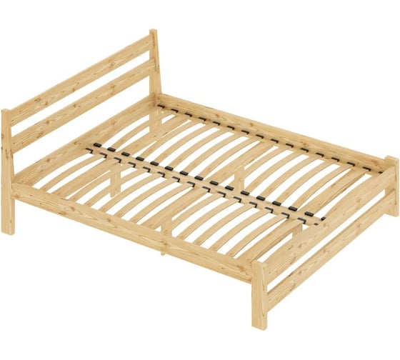 Двуспальная кровать Solarius Мишка усиленная из массива сосны с ортопедическим основанием, 190x160 см (габариты 200x170), без покрытия 410-10053-190 1