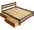 Двуспальная кровать Solarius Мишка усиленная из массива сосны с реечным основанием 190x140 см (габариты 200x150), с двумя выкатными ящиками, цвет темного дуба 140mtemd-190-2yash 1