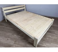 Двуспальная кровать Solarius Мишка усиленная из массива сосны со сплошным основанием, 200x180 см (габариты 210x190), без шлифовки и покрытия 180mnet-full