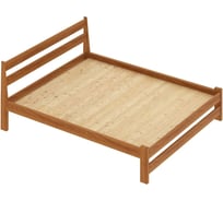 Двуспальная кровать Solarius Мишка усиленная из массива сосны со сплошным основанием, 200x180 см (габариты 210x190), цвет ольхи 180molha-full