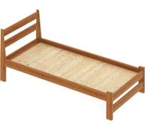 Кровать односпальная Solarius Мишка усиленная, из массива сосны, со сплошным основанием, 190x100 см, габариты 200x110, цвет ольхи 100molha-190-full