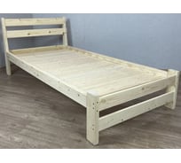 Кровать односпальная Solarius Мишка усиленная, из массива сосны, со сплошным основанием, 190x100 см, габариты 200x110, без шлифовки и покрытия 100mnet-190-full