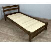 Кровать односпальная Solarius Мишка усиленная, из массива сосны, со сплошным основанием, 190x100 см, габариты 200x110, цвет темный дуб 100mtemd-190-full