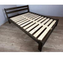 Кровать Solarius Мишка лакированная усиленная из массива сосны с основанием 200x140 см, цвет Венге (габариты 210x150) 140mven