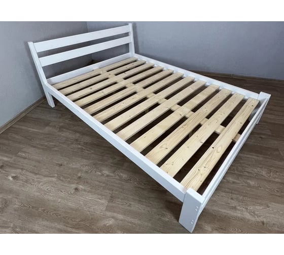 Кровать Solarius Мишка усиленная лакированная из массива сосны с основанием 190x180 см, цвет белый (габариты 200x190) 180mbel-190 1